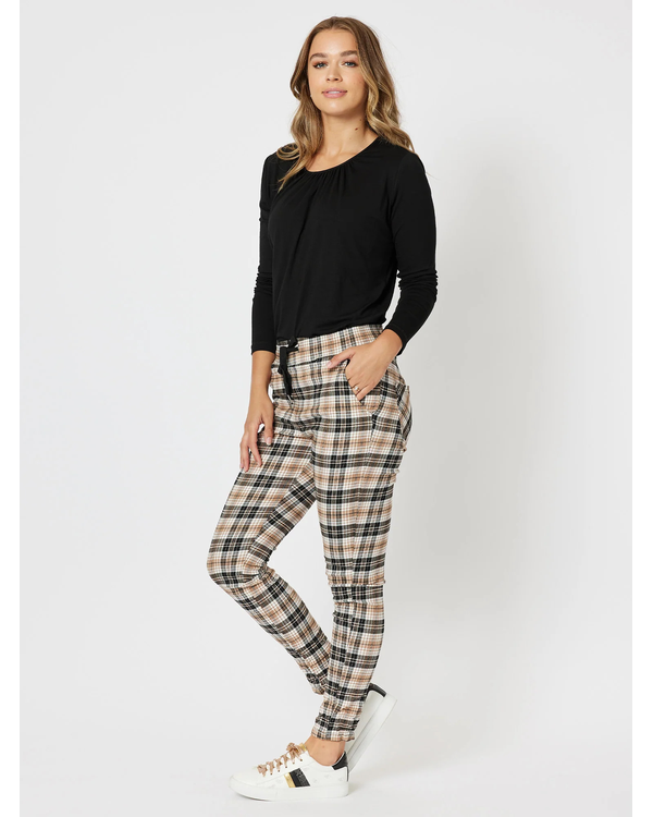 THREADZ STELLA CHECK STRETCH JOGGER