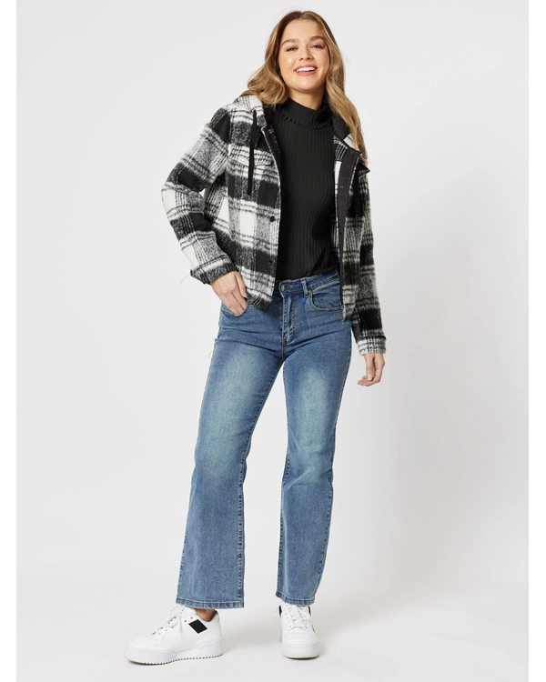 THREADZ MELTON HOODED JACKET