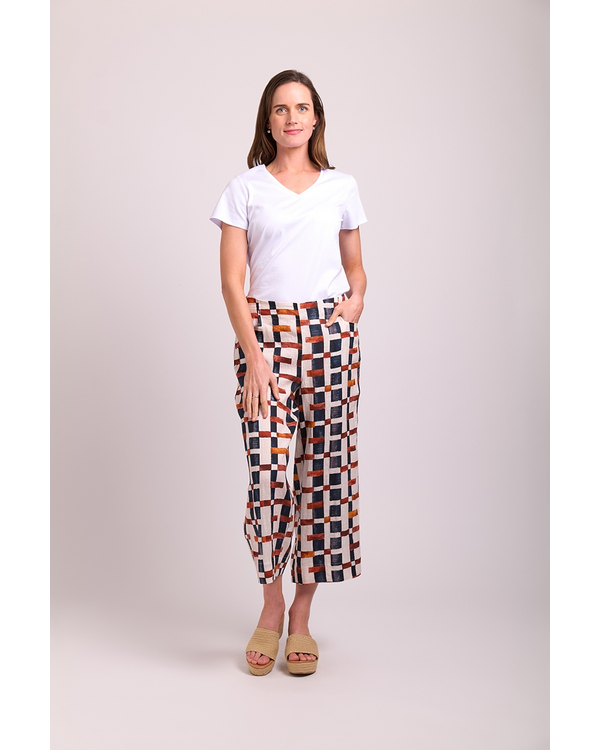 FOIL WIDE LEG TROUSERS