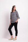 FOIL SCOOP HEM TOP