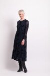 FOIL TIERED HEM DRESS
