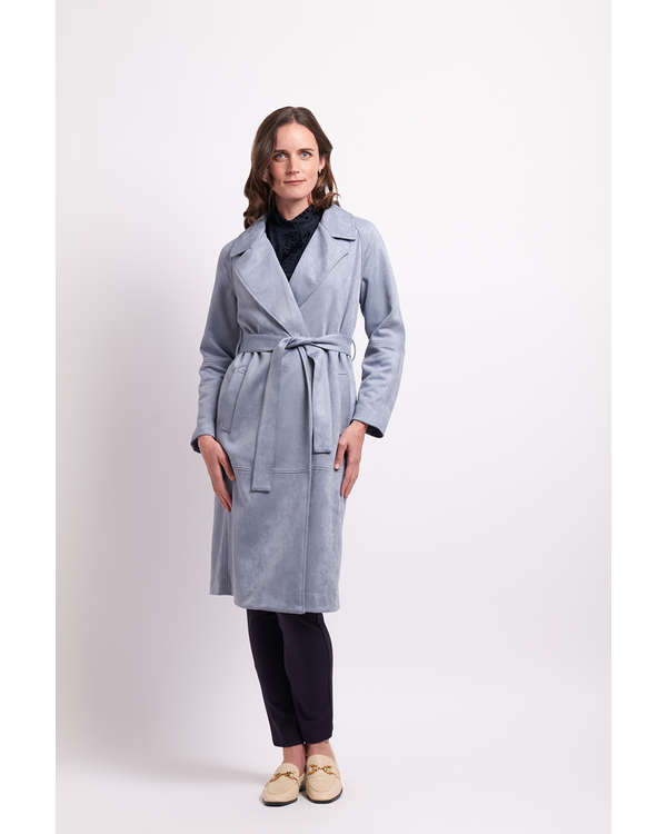 FOIL FAUX SURE TRENCH COAT