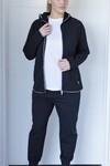 WHITE ON BLACK PIPED JACKET