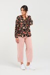 BLACKSTONE SHIRRED SLEEVE TOP