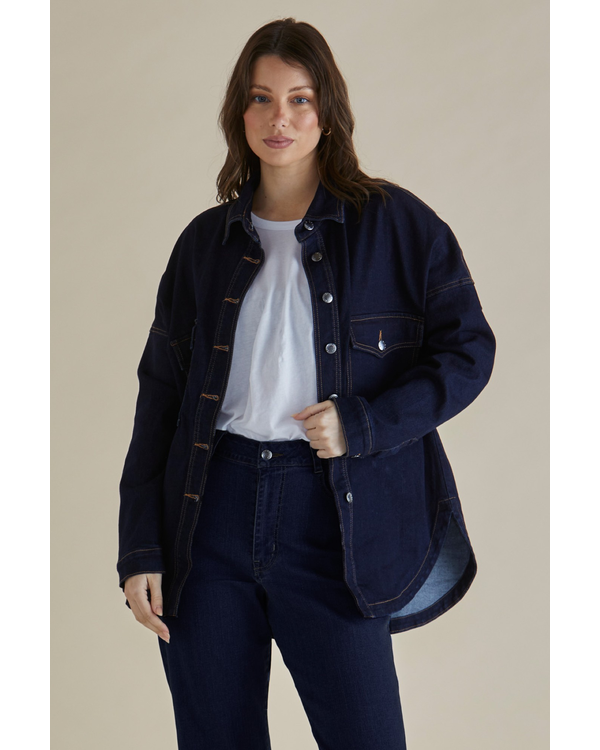 BETTY BASICS CHERRY DENIM SHIRT