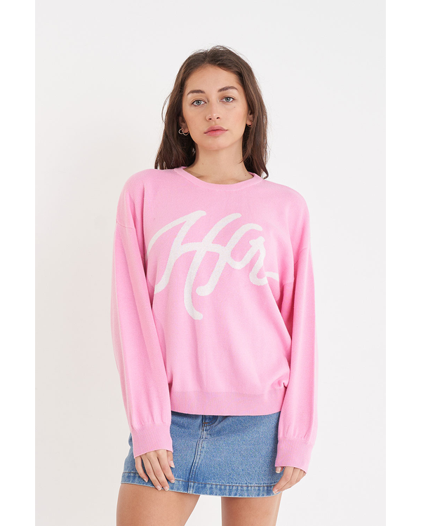 HUFFER GIRLFRIEND INTARSIA KNIT CREW