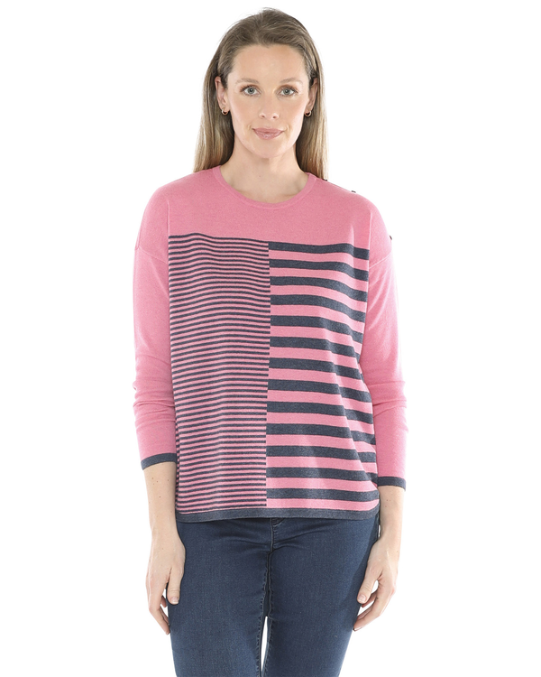 JUMP MIXED STRIPE PULLOVER