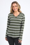 FOXWOOD MANLY V STRIPE TEE