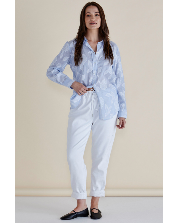 BETTY BASICS LACE STRIPE SHIRT