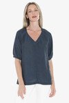 JUMP GATHER V NECK TOP