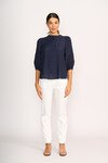 OH THREE CHECK LACE BLOUSE