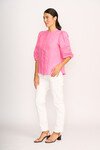 OH THREE CHECK LACE BLOUSE
