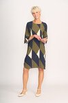 FOIL FLUTED SLEEVE SHIFT DRESS