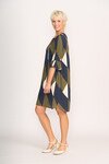 FOIL FLUTED SLEEVE SHIFT DRESS