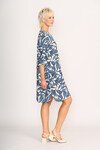 FOIL FLUTED SLEEVE SHIFT DRESS