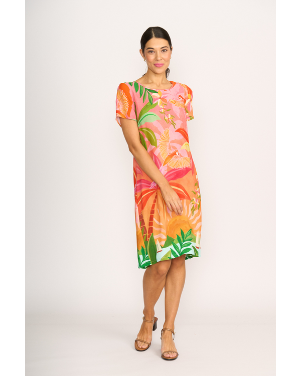 FOIL SWING BACK DRESS