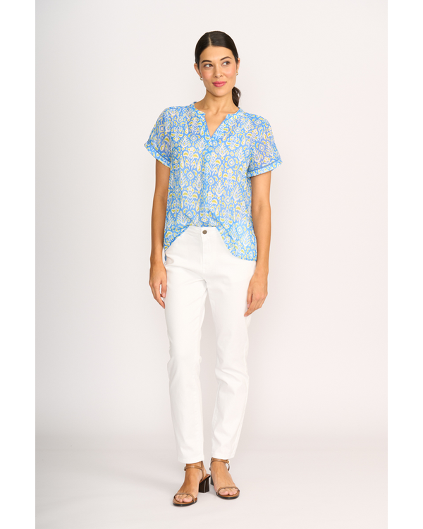 MEMO DROP HEM BLOUSE