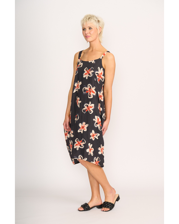 FOIL ADJUSTABLE STRAP DRESS