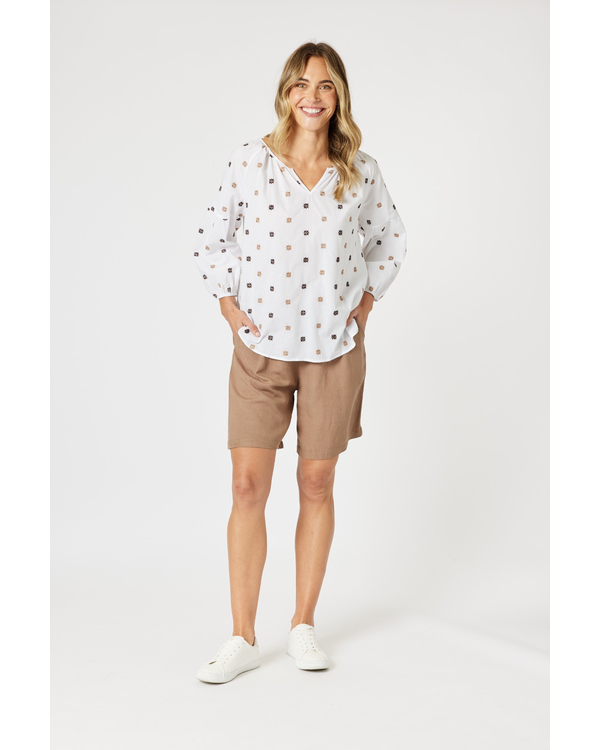 GORDON SMITH RATTAN EMB TOP