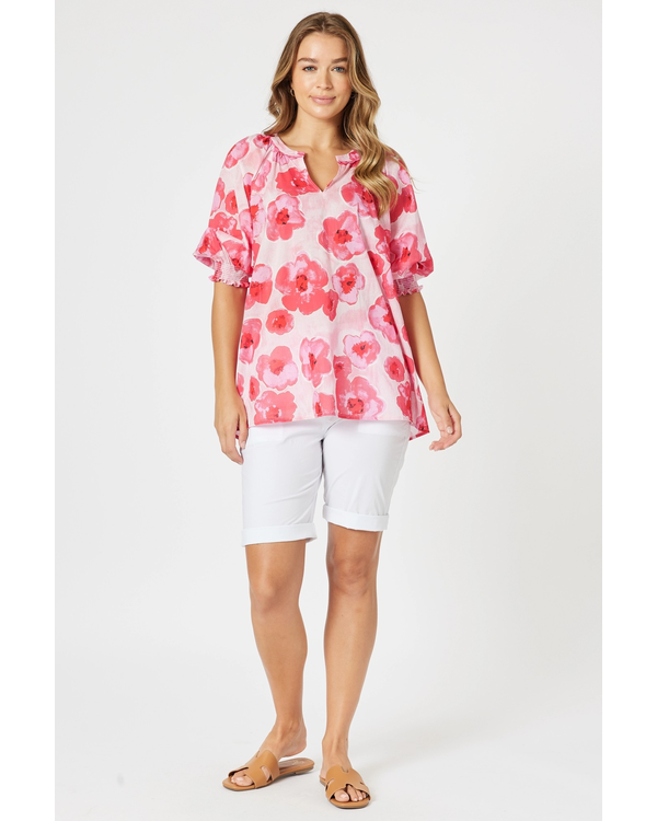 THREADZ PINK POPPIES TOP