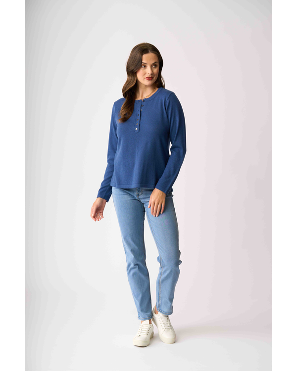 OH THREE HENLEY SWEATER