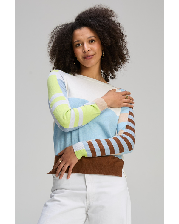 ZAKET & PLOVER COLOUR BLOCK JUMPER