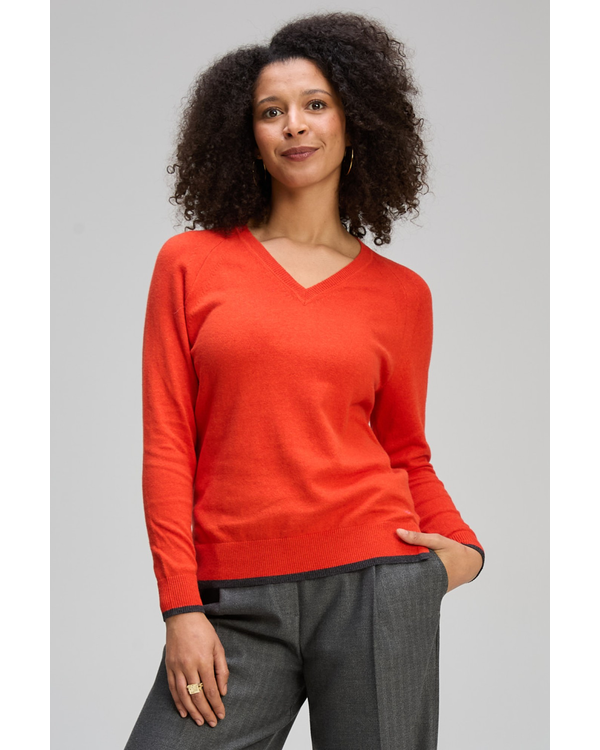 ZAKET & PLOVER STRIPE V JUMPER