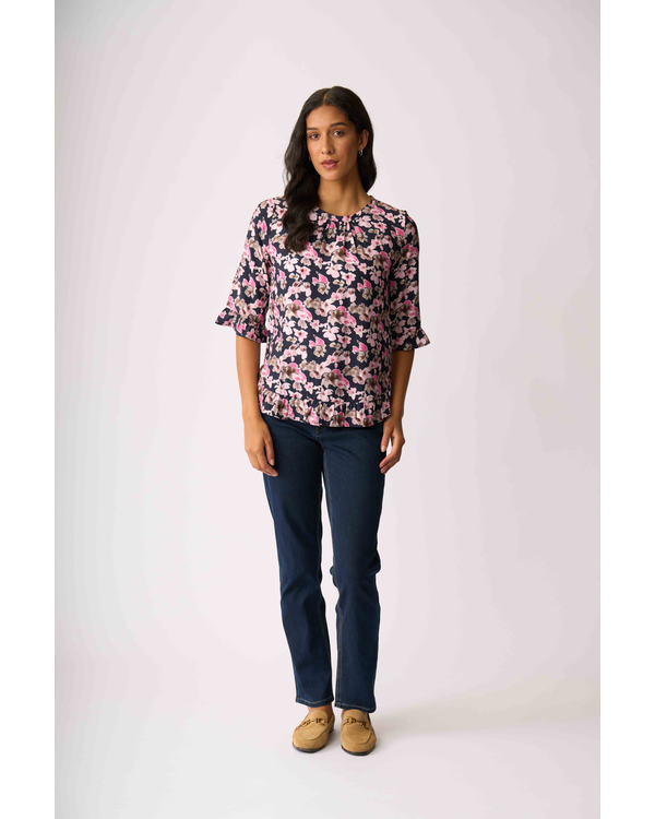FOIL SCOOP HEM TOP