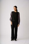 MEMO CONTRAST WOVEN TOP