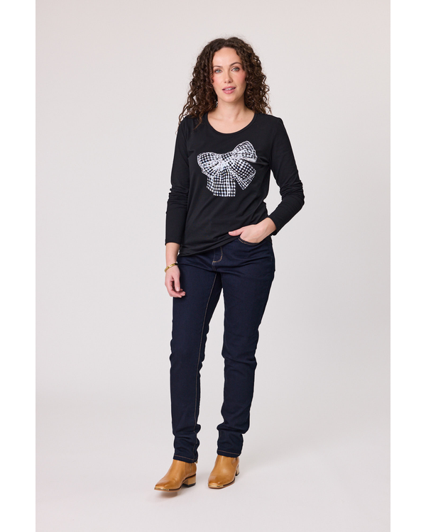 CLASSIFIED DIAMANTE BOW TEESHIRT