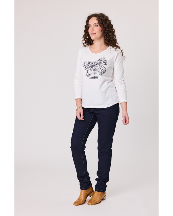 CLASSIFIED DIAMANTE BOW TEESHIRT