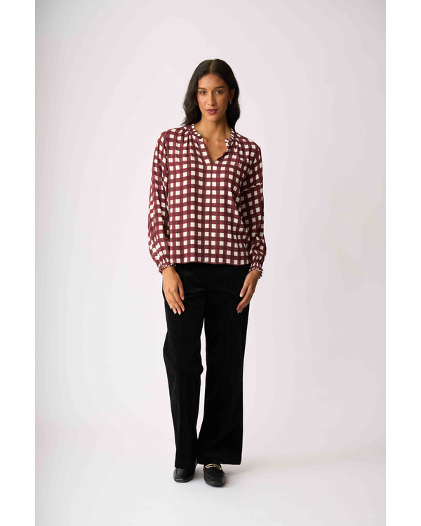 FOIL ELASTIC CUFF BLOUSE
