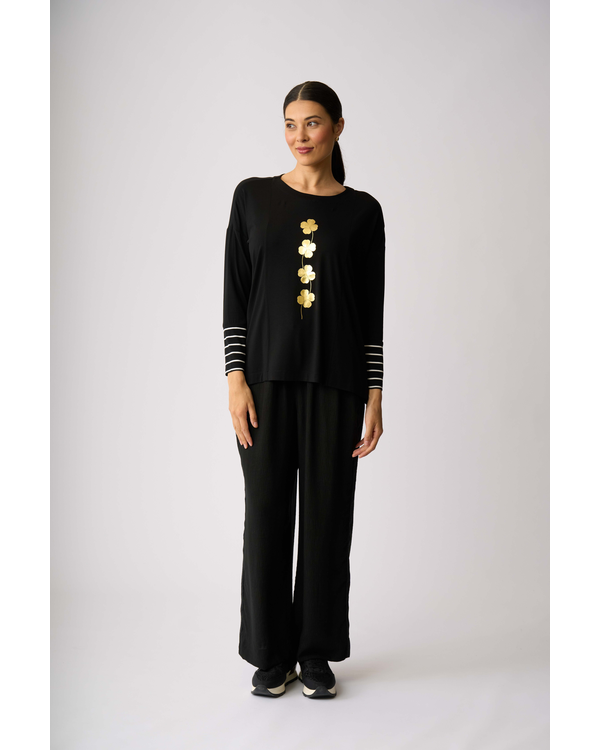 FOIL BLOCKED STRIPE TOP