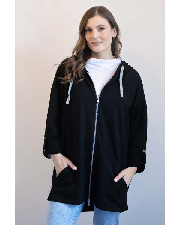 WHITE ON BLACK OVERSIZE JKT