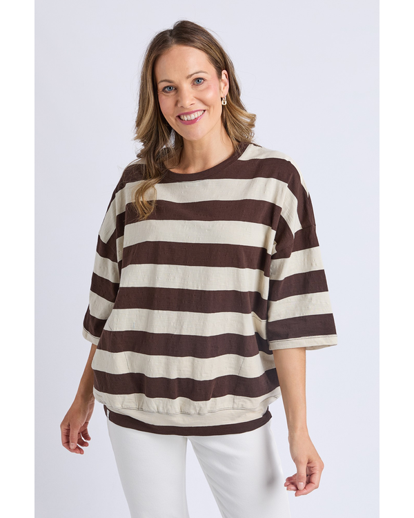 ELM MAZIE BLOCK STRIPE SWEAT