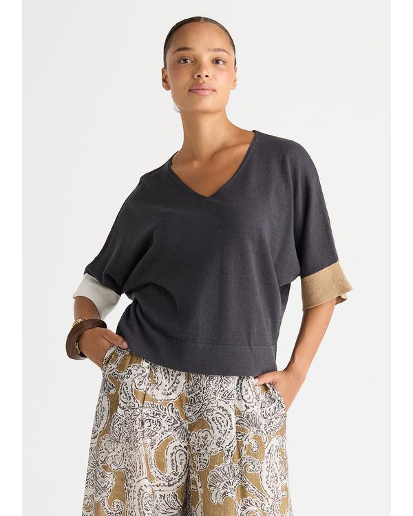 LD+CO CONTRAST CUFF TOP