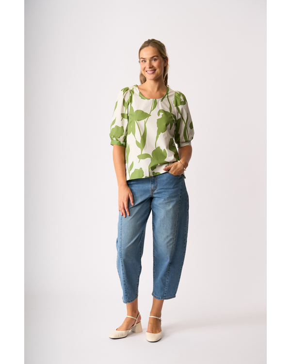 FOIL SCOOP NECK SWING TOP