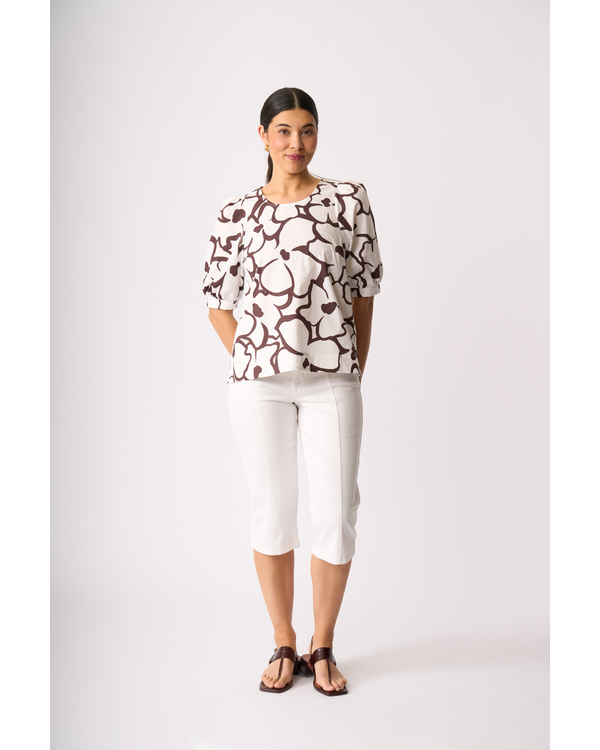 FOIL SCOOP NECK SWING TOP