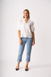 FOIL RUFFLE UP TOP
