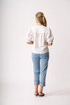 FOIL RUFFLE UP TOP