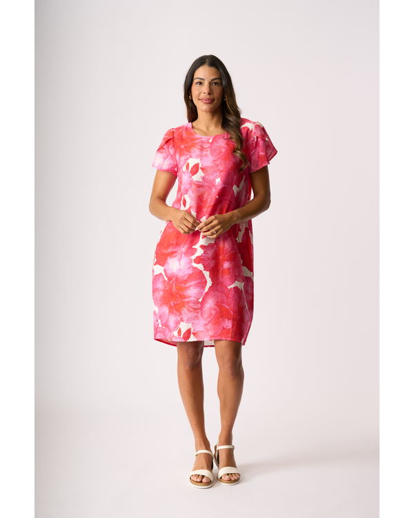 FOIL TULIP SLEEVE DRESS
