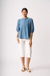 OH THREE CHECK LACE BLOUSE