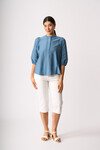OH THREE CHECK LACE BLOUSE