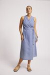 EB+IVE DUSK DENIM WRAP DRESS