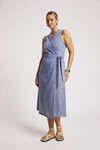 EB+IVE DUSK DENIM WRAP DRESS