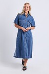ELM AYLA DENIM MIDI DRESS