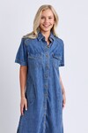 ELM AYLA DENIM MIDI DRESS