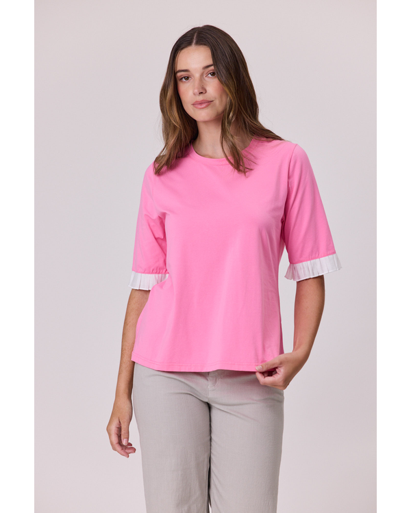 DEMOCRACY RUFFLE SLEEVE TEE