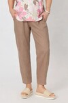 GORDON SMITH RIBBED WAIST LINEN PANT